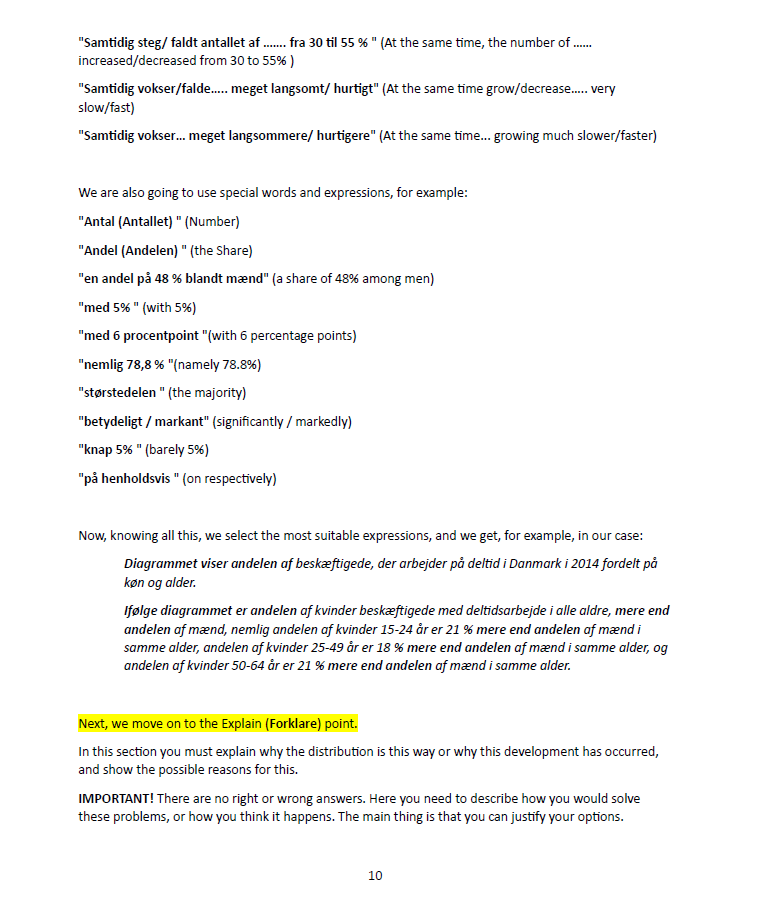 The e-book. How to prepare and pass "Skriftlig fremstilling: Delprøve 1, Delprøve 2A and Delprøve 2B." Prøve i Dansk 3. Second edition.